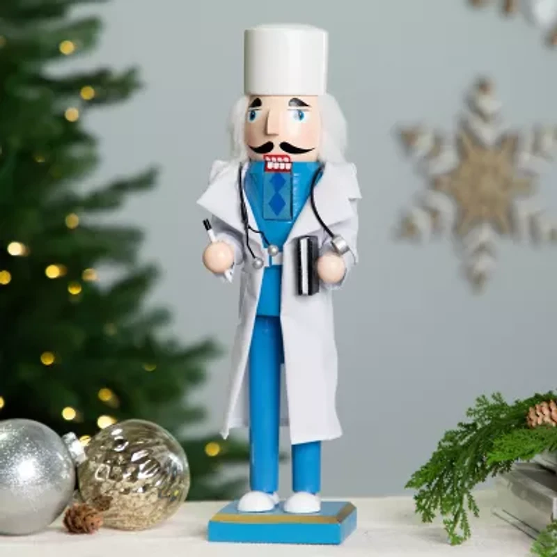 Northlight Doctor With Stethoscope Wooden - 14in Wood Christmas Nutcracker