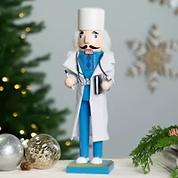 Northlight Doctor With Stethoscope Wooden - 14in Wood Christmas Nutcracker
