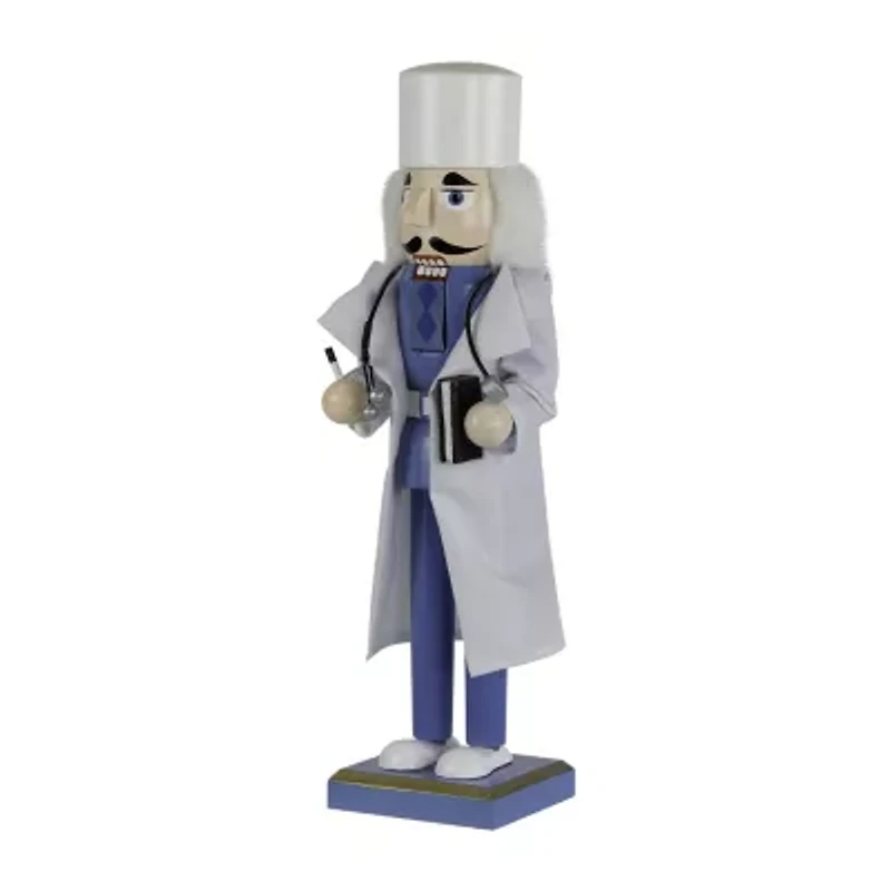 Northlight Doctor With Stethoscope Wooden - 14in Wood Christmas Nutcracker