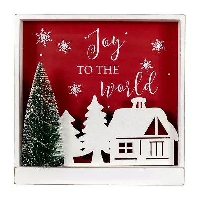 Northlight 11.75in Lighted Joy To The World Wooden Wall Sign