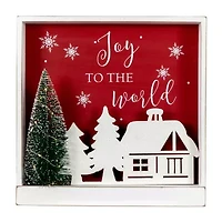 Northlight 11.75in Lighted Joy To The World Wooden Wall Sign