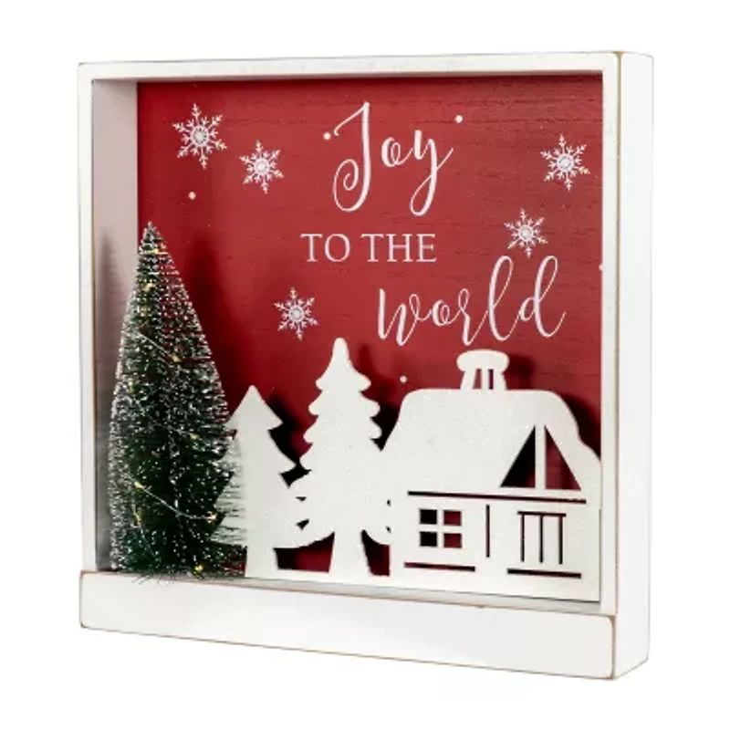 Northlight 11.75in Lighted Joy To The World Wooden Wall Sign