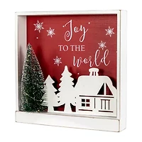 Northlight 11.75in Lighted Joy To The World Wooden Wall Sign