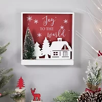 Northlight 11.75in Lighted Joy To The World Wooden Wall Sign