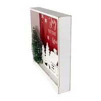 Northlight 11.75in Lighted Joy To The World Wooden Wall Sign