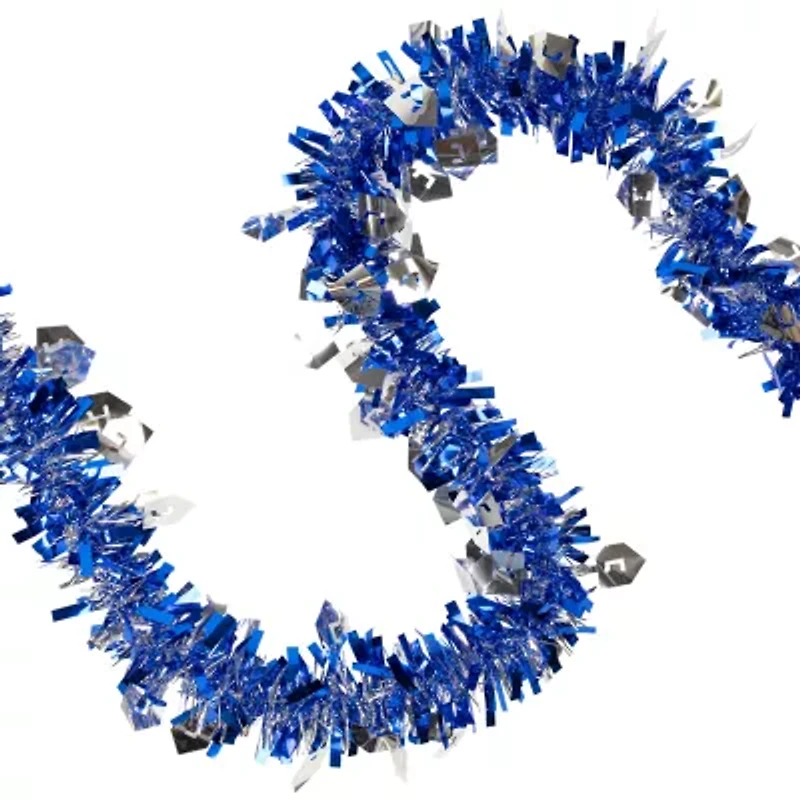 Northlight Dreidel Hanukkah - 50ft X 3.5in - Blue & Silver - Unlit Christmas Indoor Garland