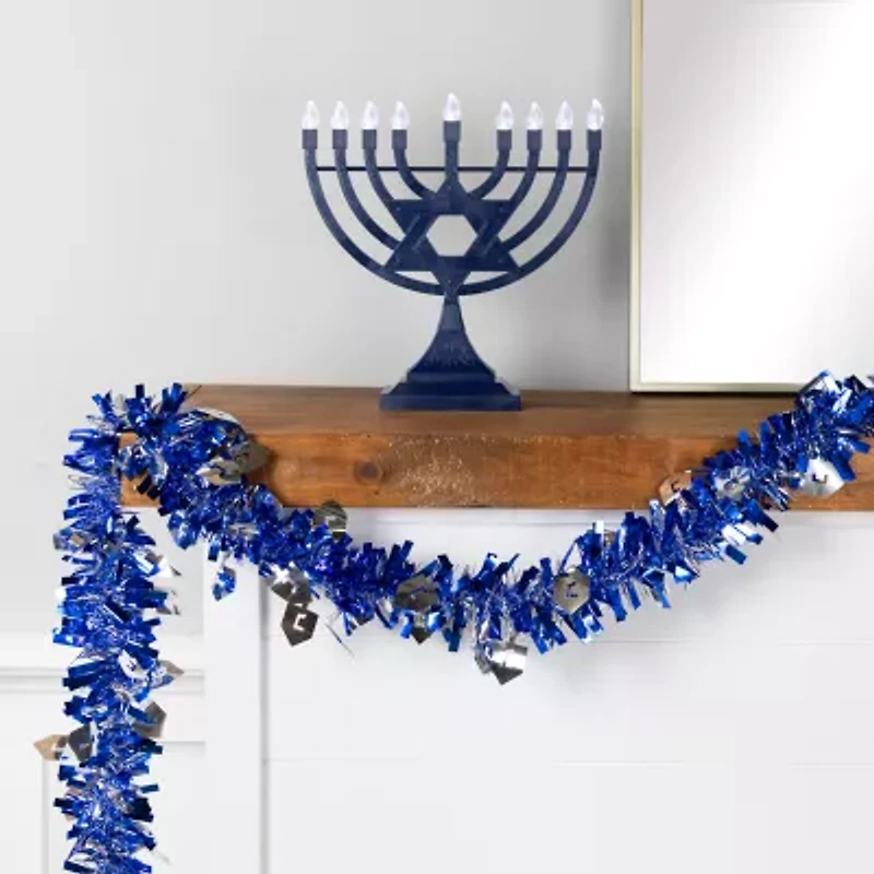 Northlight Dreidel Hanukkah - 50ft X 3.5in - Blue & Silver - Unlit Christmas Indoor Garland