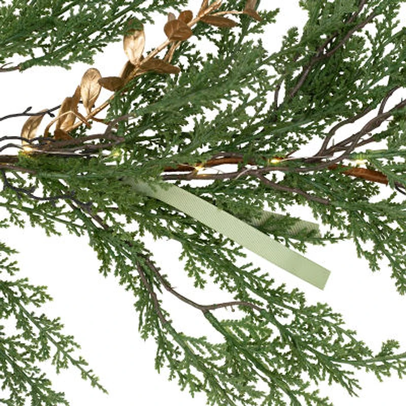 Northlight Real Touch™ Pre-Lit Cedar Pine - 10ft - Warm White Led Christmas Indoor Garland