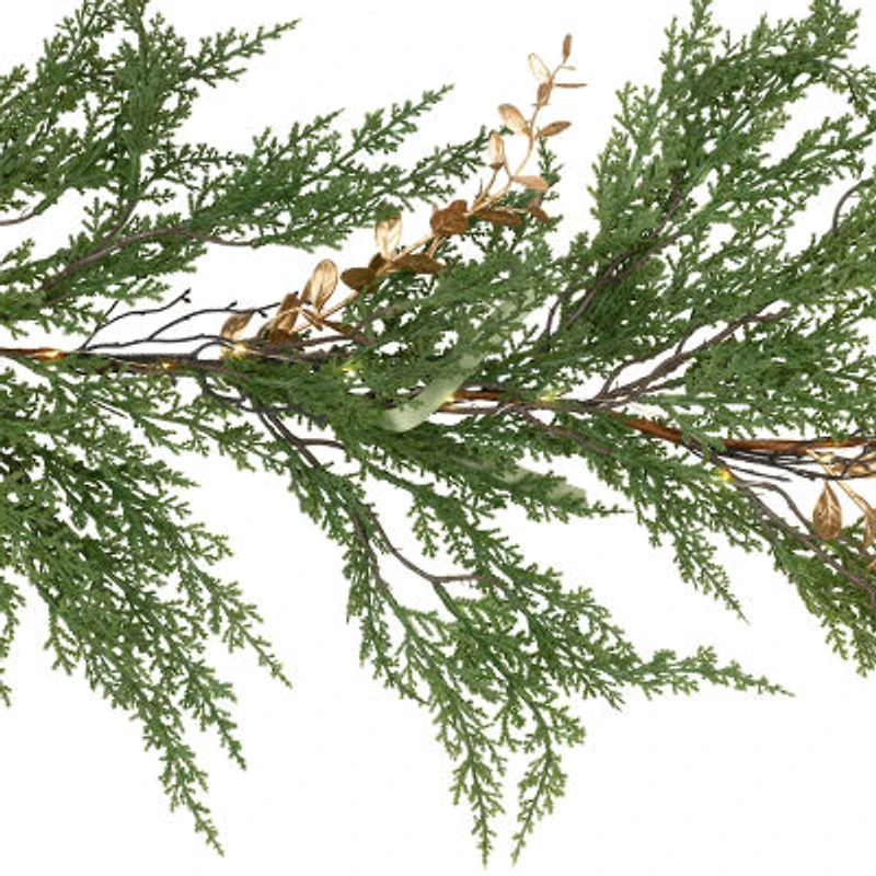 Northlight Real Touch™ Pre-Lit Cedar Pine - 10ft - Warm White Led Christmas Indoor Garland