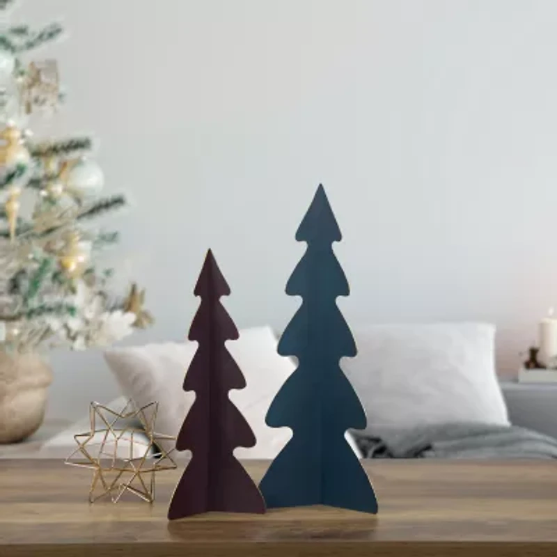 Northlight Triangular With Curved Edges - 15in - Blue 1 Foot Christmas Tree