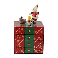 Northlight 10.5in Red And Green Elegant Advent Calendar Box Storage Box