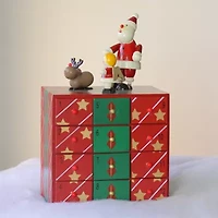 Northlight 10.5in Red And Green Elegant Advent Calendar Box Storage Box