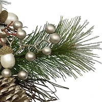 Northlight Acorn And Pine Cone Flocked Pine Needle - 22in - Unlit Wreath