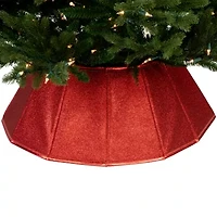 Northlight 27" Shiny Red Fabric Hexagonal Christmas Tree Collar