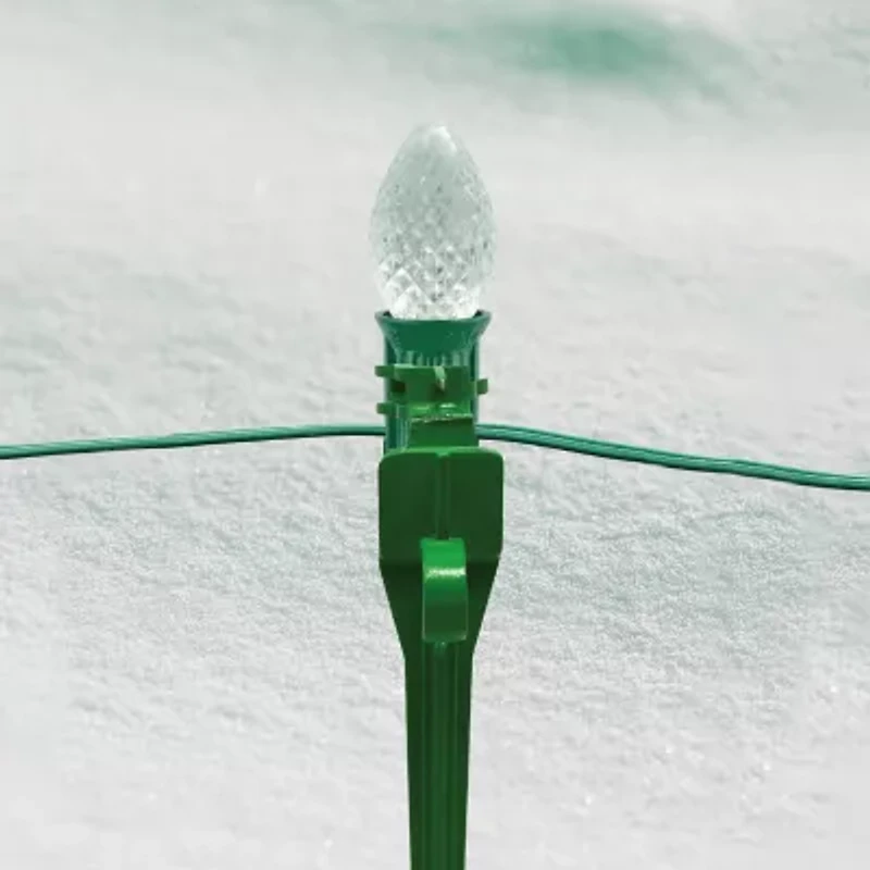 Northlight Set Of 100 Green 2-In-1 Tie Down And Light Stakes- 7.5in Christmas Yard Art