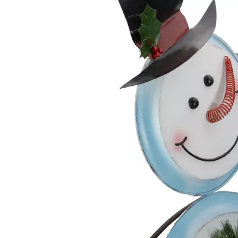 Northlight 36" Metal Snowman With Wreath Christmas Tabletop Decor