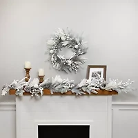 Northlight Flocked Berries And Pinecones Artificial Pine - 26in - Unlit Wreath