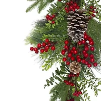 Northlight Berry Pine And Eucalyptus Artificial Teardrop - 28in - Unlit Swag