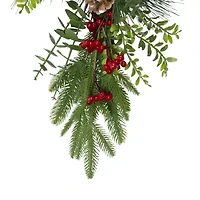 Northlight Berry Pine And Eucalyptus Artificial Teardrop - 28in - Unlit Swag