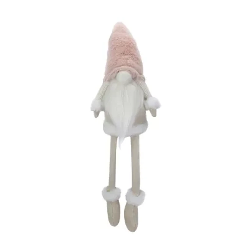 Northlight Sitting With Dangling Legs - 24in - Cream And Pink Christmas Gnome