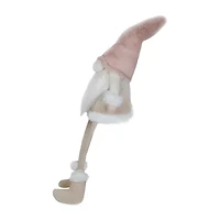 Northlight Sitting With Dangling Legs - 24in - Cream And Pink Christmas Gnome