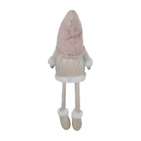 Northlight Sitting With Dangling Legs - 24in - Cream And Pink Christmas Gnome