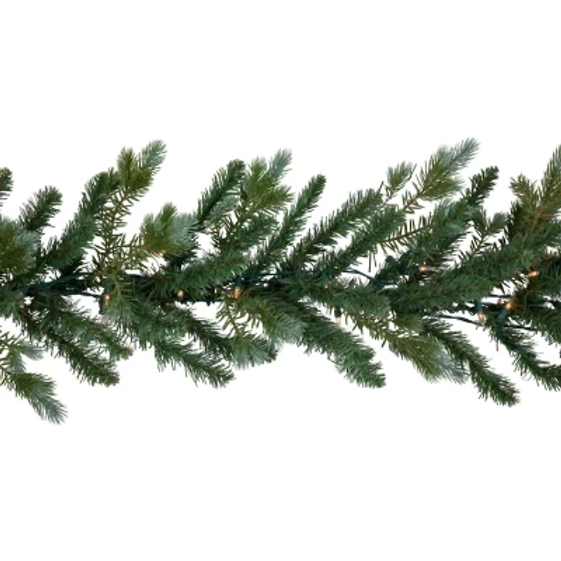 Northlight Real Touch™️ Pre-Lit Blue Spruce - 9ft X 14in - Clear Lights Christmas Indoor Garland