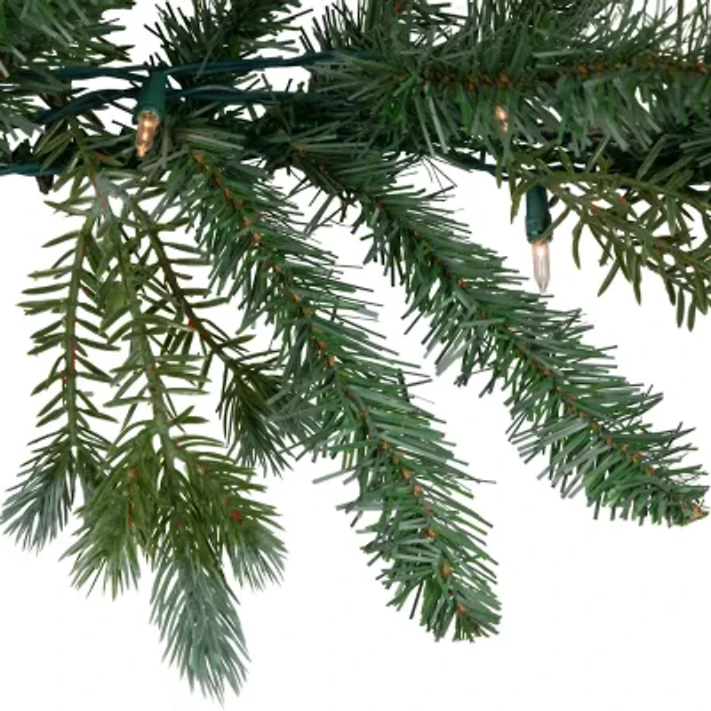Northlight Real Touch™️ Pre-Lit Blue Spruce - 9ft X 14in - Clear Lights Christmas Indoor Garland
