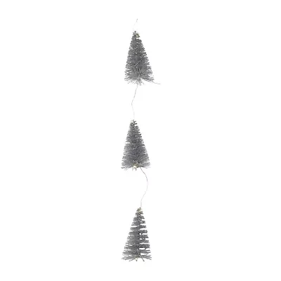 Northlight Led Lighted B/O Mini Sisal Tree - 6.5ft X 2.5in - Silver - Warm White Lights Christmas Indoor Garland