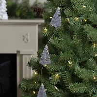 Northlight Led Lighted B/O Mini Sisal Tree - 6.5ft X 2.5in - Silver - Warm White Lights Christmas Indoor Garland