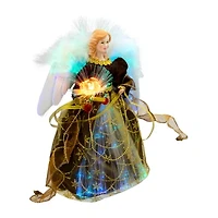 Northlight Color Changing Fiber Optic Angel - 12in - Brown Christmas Tree Topper