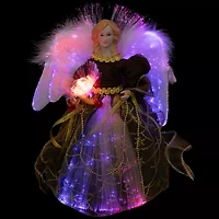 Northlight Color Changing Fiber Optic Angel - 12in - Brown Christmas Tree Topper
