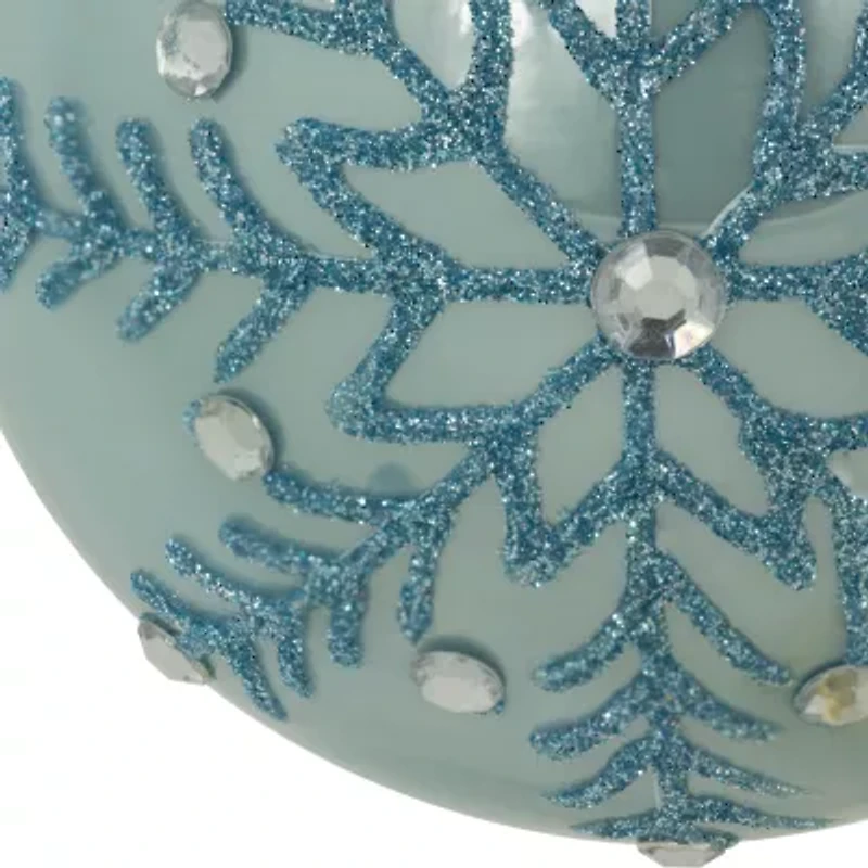 Northlight 4" Glittered And Jeweled Snowflake Glass Ball Christmas Ornament