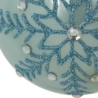 Northlight 4" Glittered And Jeweled Snowflake Glass Ball Christmas Ornament
