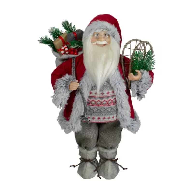 Northlight 18in Standing With Snow Shoes And Presents Christmas Figurine