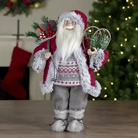 Northlight 18" Standing Santa With Snow Shoes And Presents Christmas Figurine