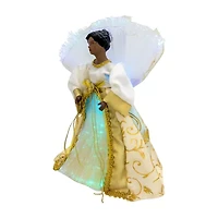 Northlight Lighted Fiber Optic African American Angel - 12in - Gold Christmas Tree Topper