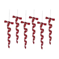 Northlight 9" 6ct Frosted Candy Twist Christmas Ornament