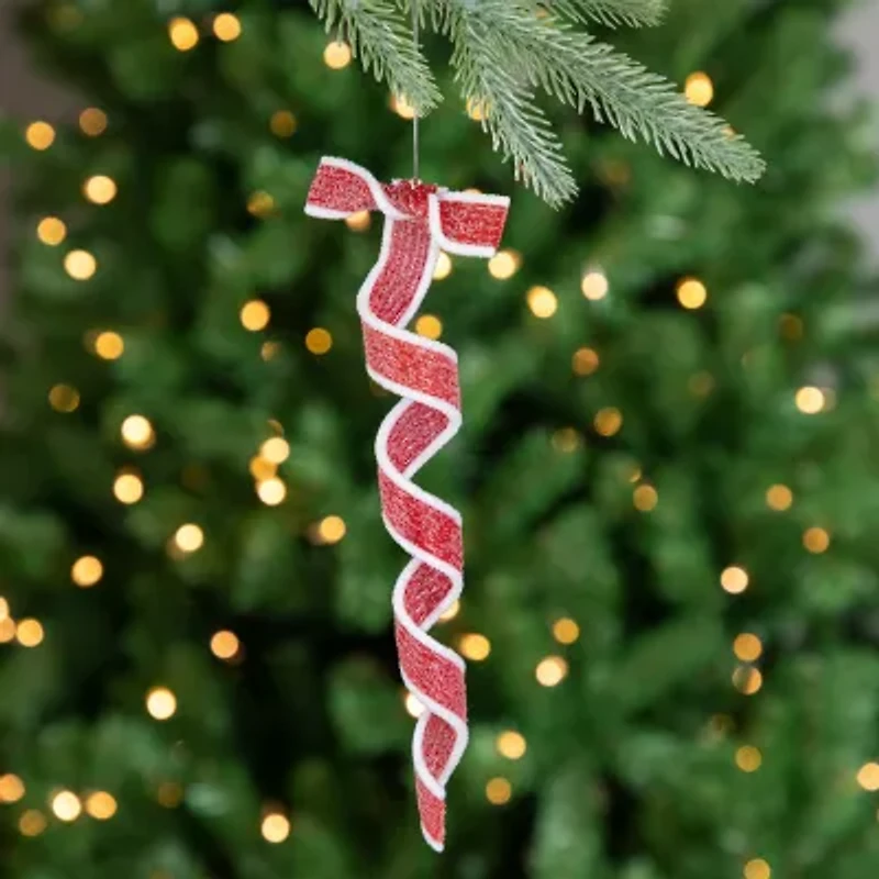 Northlight 9" 6ct Frosted Candy Twist Christmas Ornament
