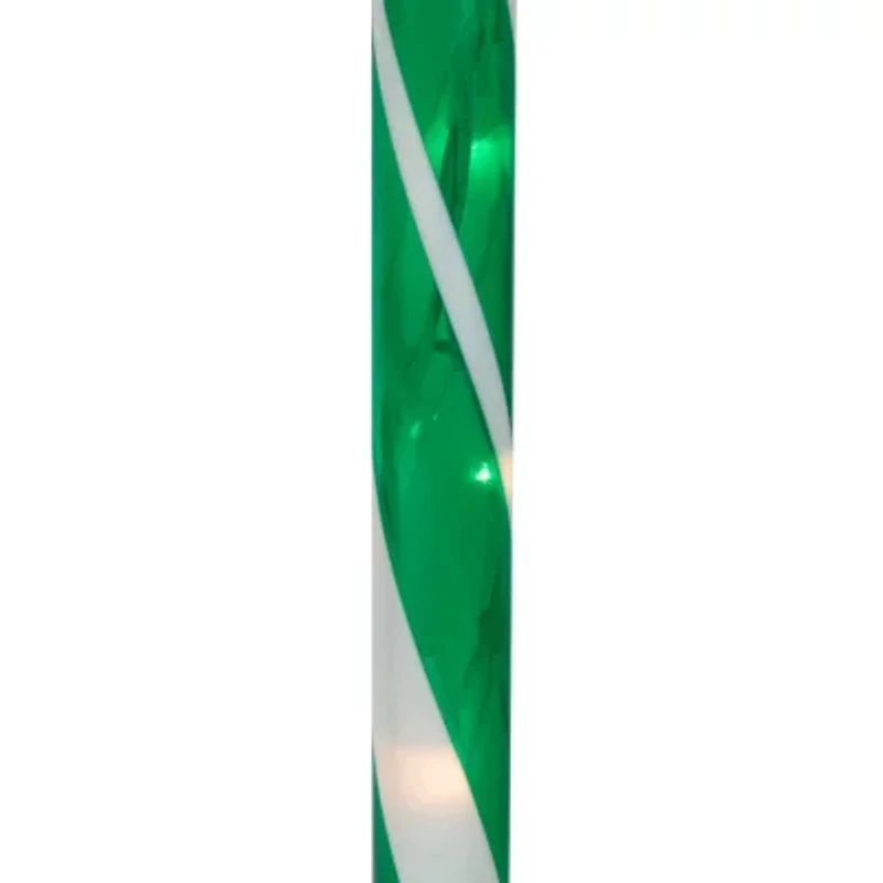 Northlight Lighted Candy Cane Pathway Markers - 28in - Green/Blue/Red - Set Of 6 Christmas Yard Art