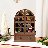 Northlight 12.5" Led Lighted And Musical Retro Radio With Santa Scene Plays Music Christmas Tabletop Decor