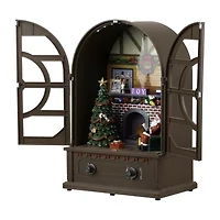 Northlight 12.5" Led Lighted And Musical Retro Radio With Santa Scene Plays Music Christmas Tabletop Decor