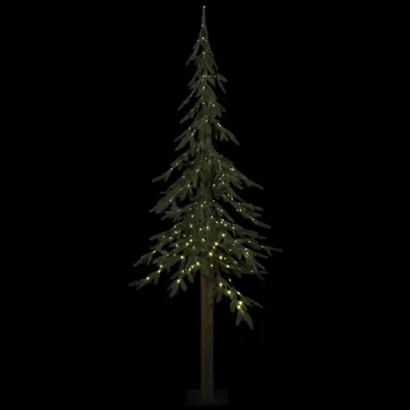 Northlight Pre-Lit Medium Alpine - 6ft - Clear Led Lights 6 Foot Pine Christmas Tree