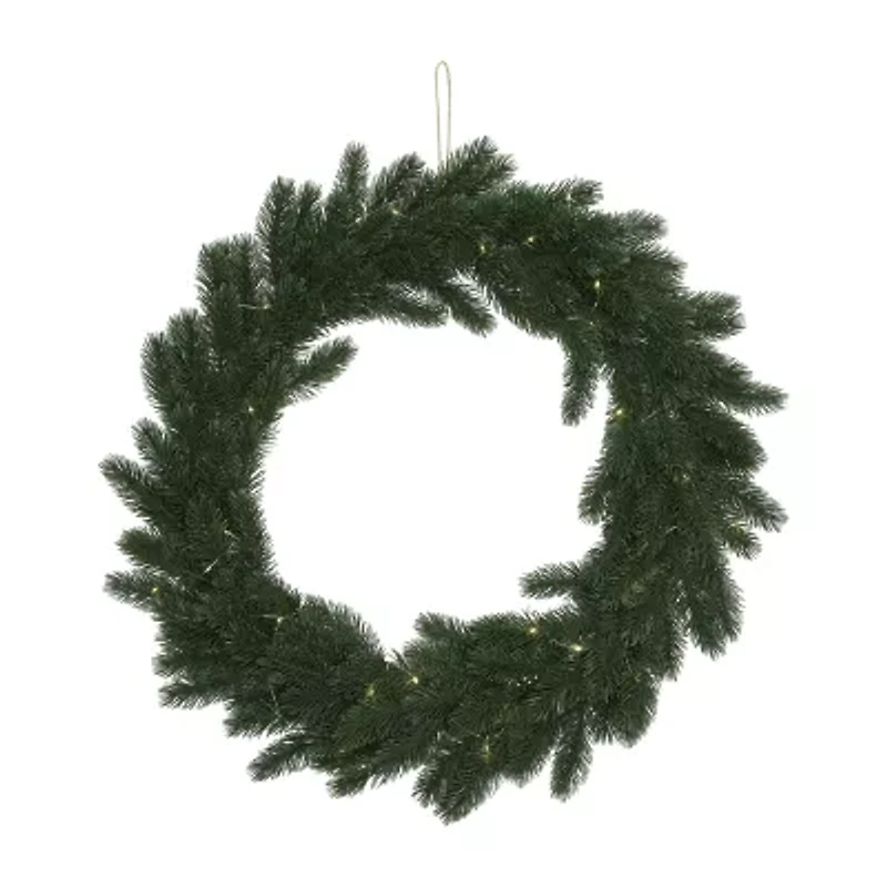 Northlight Pre-Lit B/O Lush Pine - 24in - Clear Lights Wreath