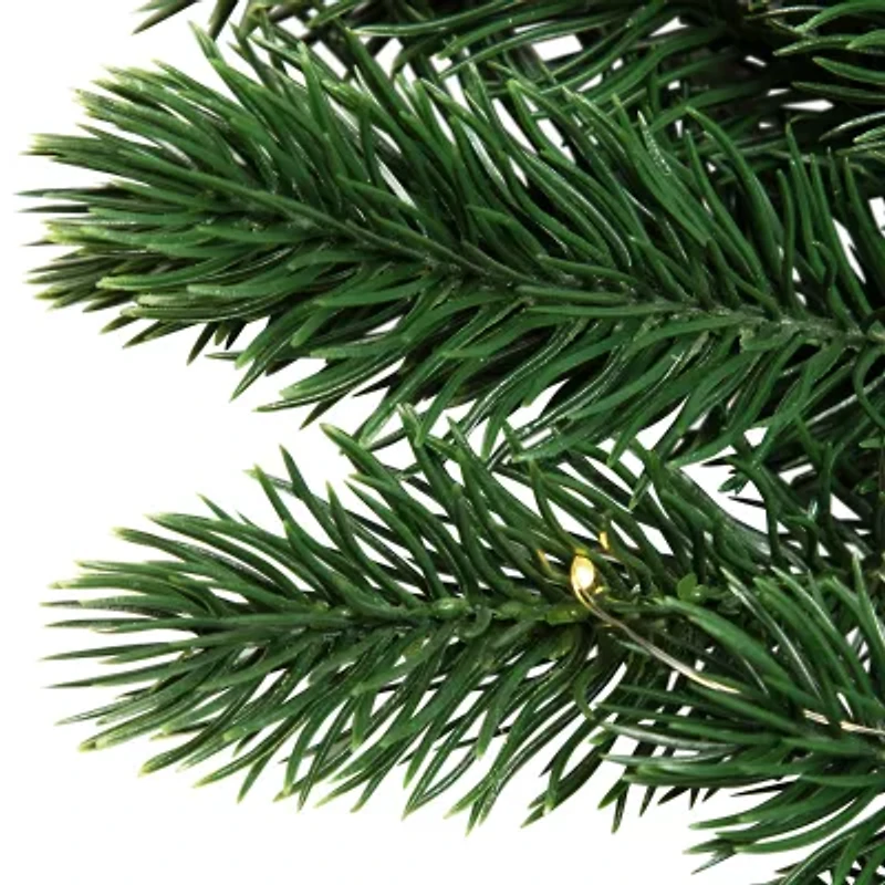 Northlight Pre-Lit B/O Lush Pine - 24in - Clear Lights Wreath