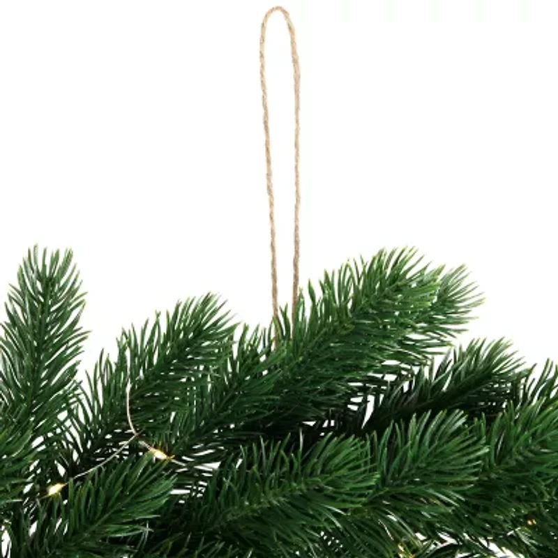 Northlight Pre-Lit B/O Lush Pine - 24in - Clear Lights Wreath