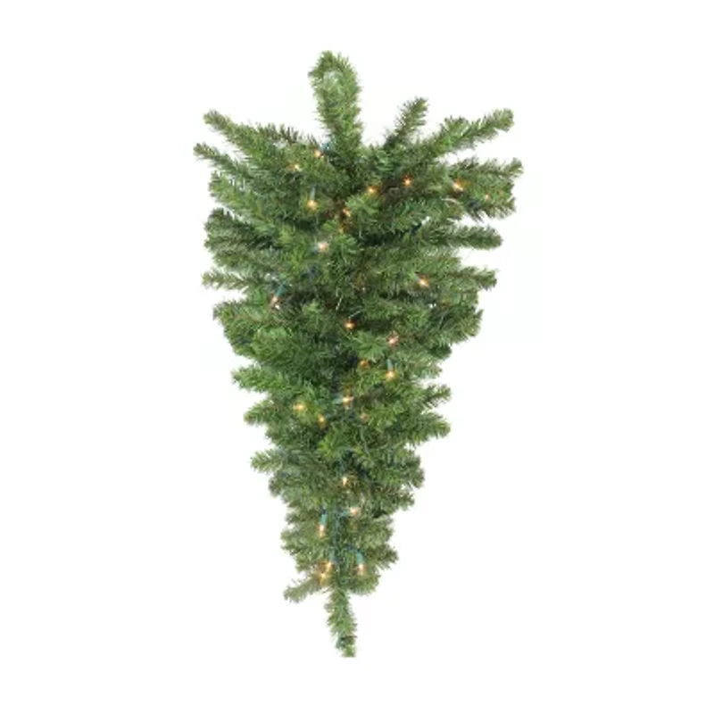 Northlight 30" Prelit Canadian Pine Artificial Teardrop Swag