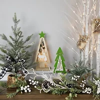 Northlight Lighted Wooden With Star And Reindeer Woodland Scene - 15in 1 Foot Christmas Tree