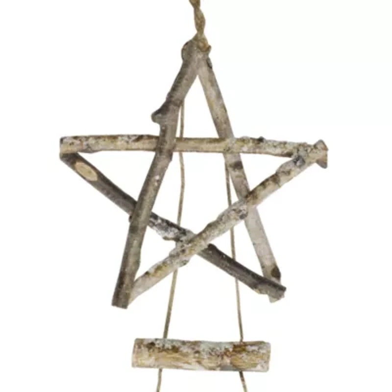 Northlight Natural Frosted Tree With Star Topper Wooden - 51in Wood Wall Art