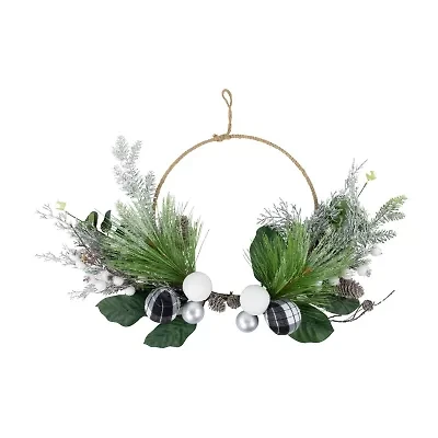 Northlight Real Touch™️ Winter Greenery With Pinecones - 18in - Unlit Wreath